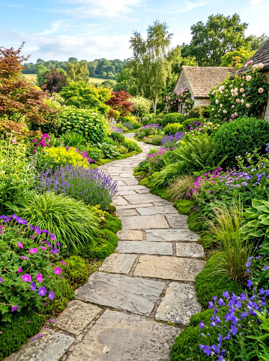 Stone Garden Path - 30 year round garden ideas