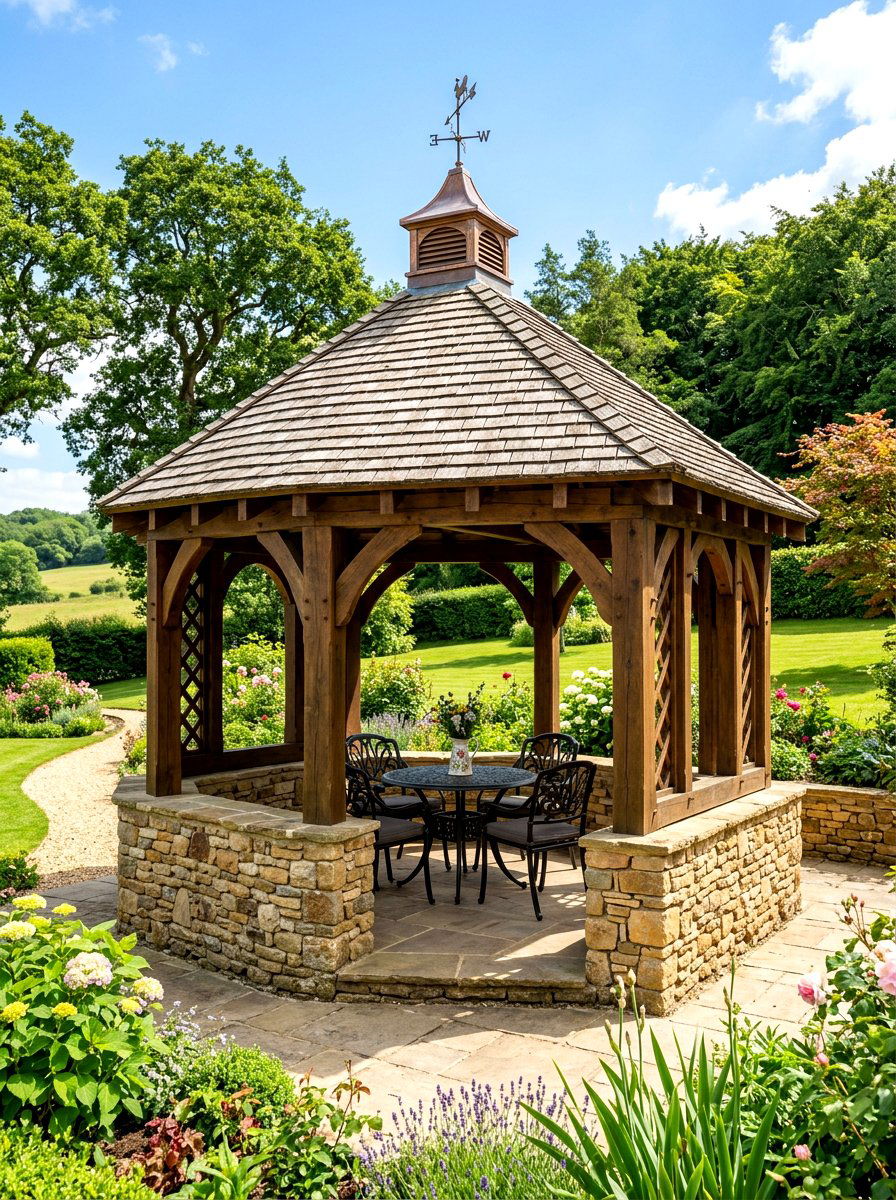 Stone Gazebo - 30 budget gazebo ideas