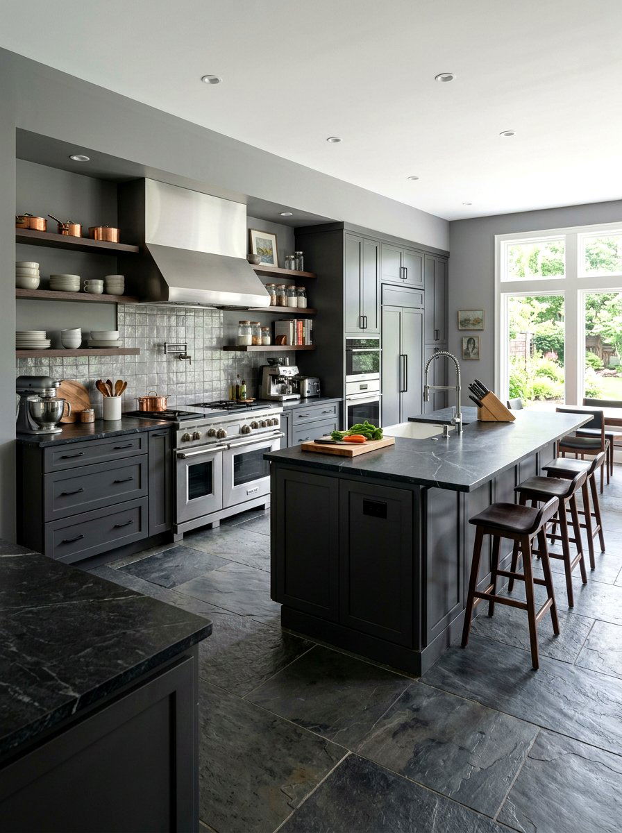 Stone Gray Kitchen Wall - 30 kitchen wall color ideas