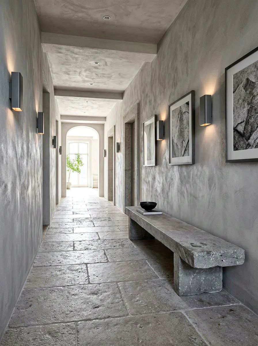 Stone Hallway - 30 monochrome room ideas