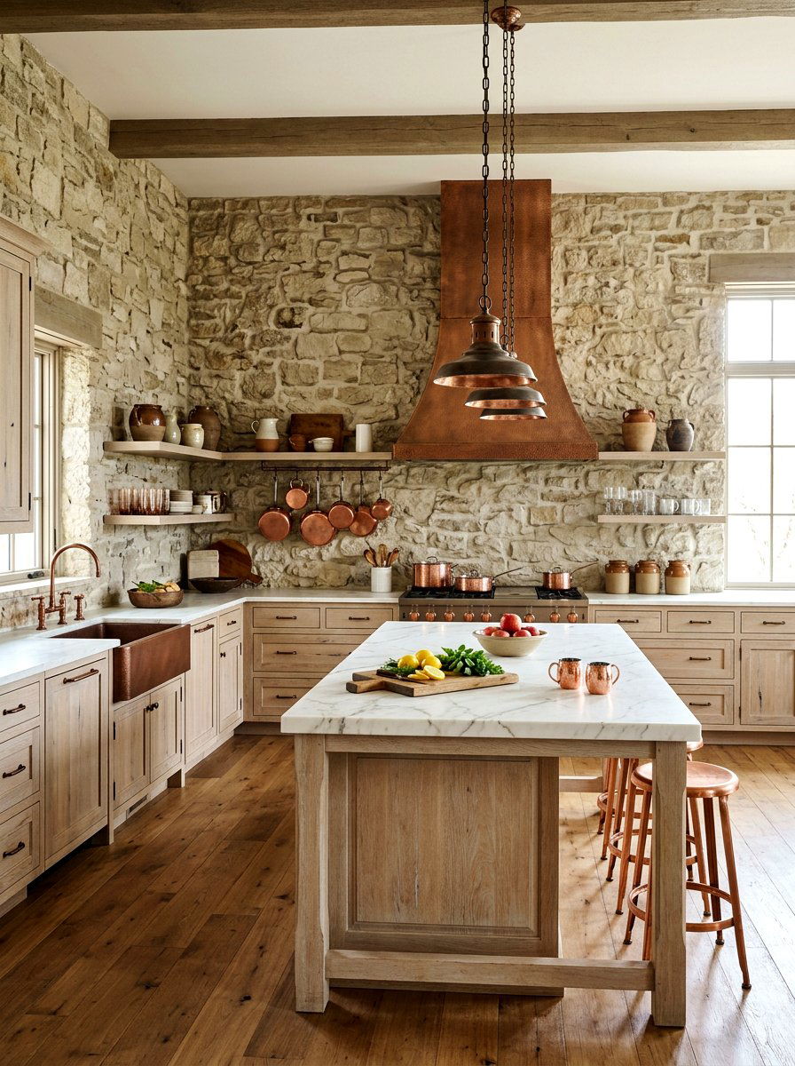 Stone Kitchen Walls - 30 french country decor ideas