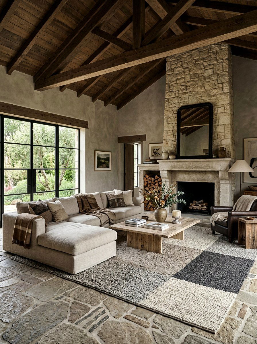 Stone Living Room - 30 tonal living room ideas