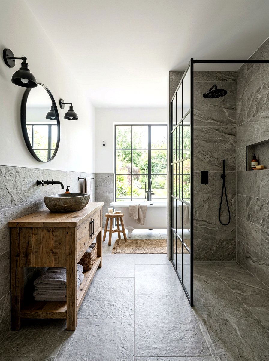 30 Half Tiled Bathroom Ideas for a Fresh, Budget-Friendly Update