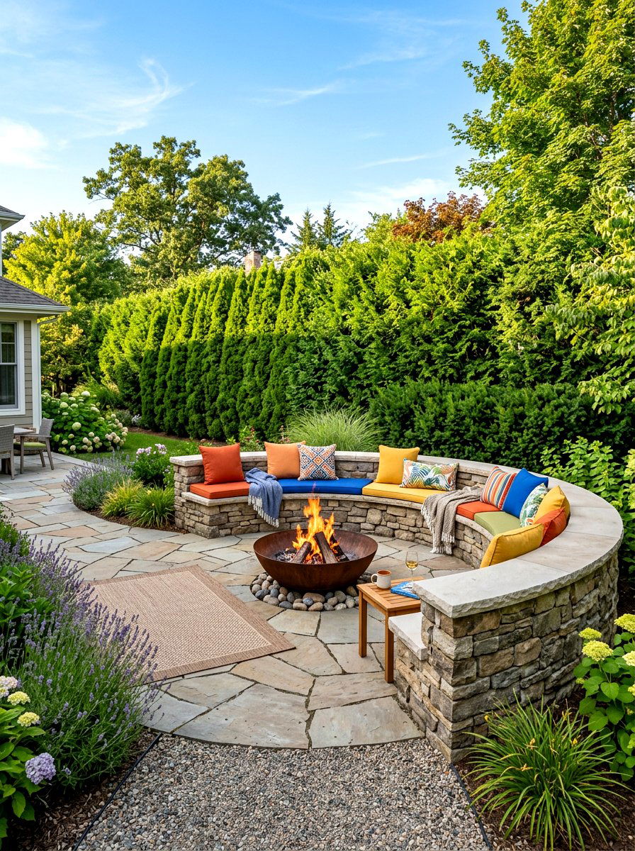Stone Low Wall Seating - 30 garden seating ideas