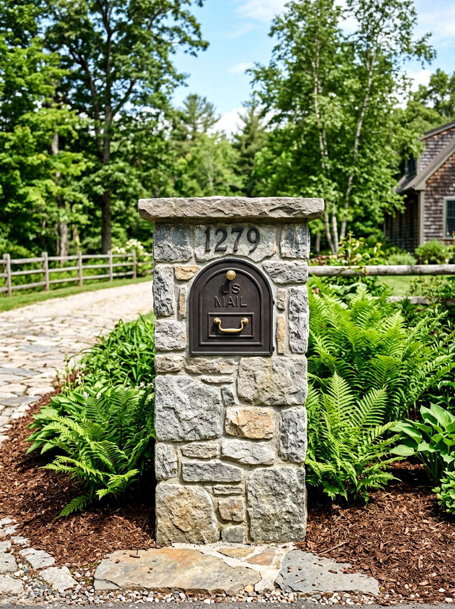 Stone Mailbox Surround - 30 statement mailbox ideas aesthetic