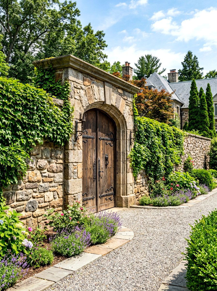 Stone Masonry Wall - 30 fence ideas