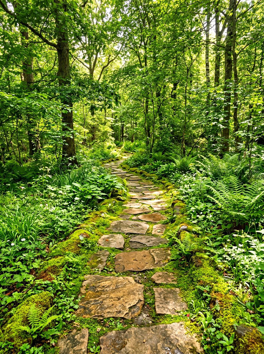 Stone Path - 30 natural landscaping ideas