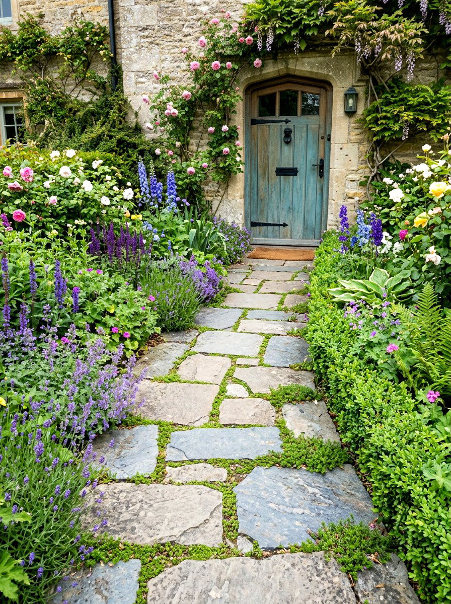 Stone Path Entryway - 30 front entry landscaping ideas
