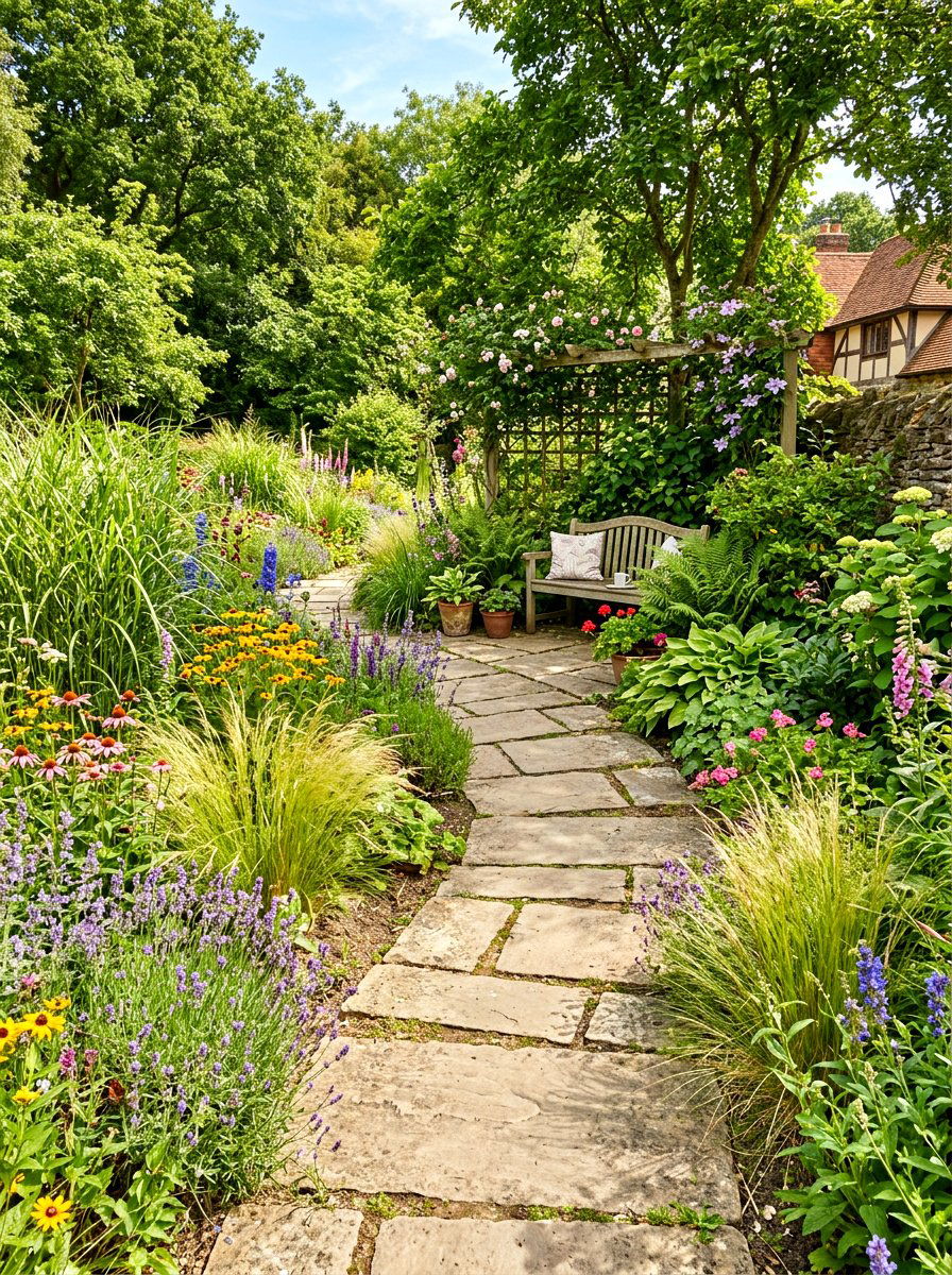 Stone Path Garden - 30 resort patio ideas