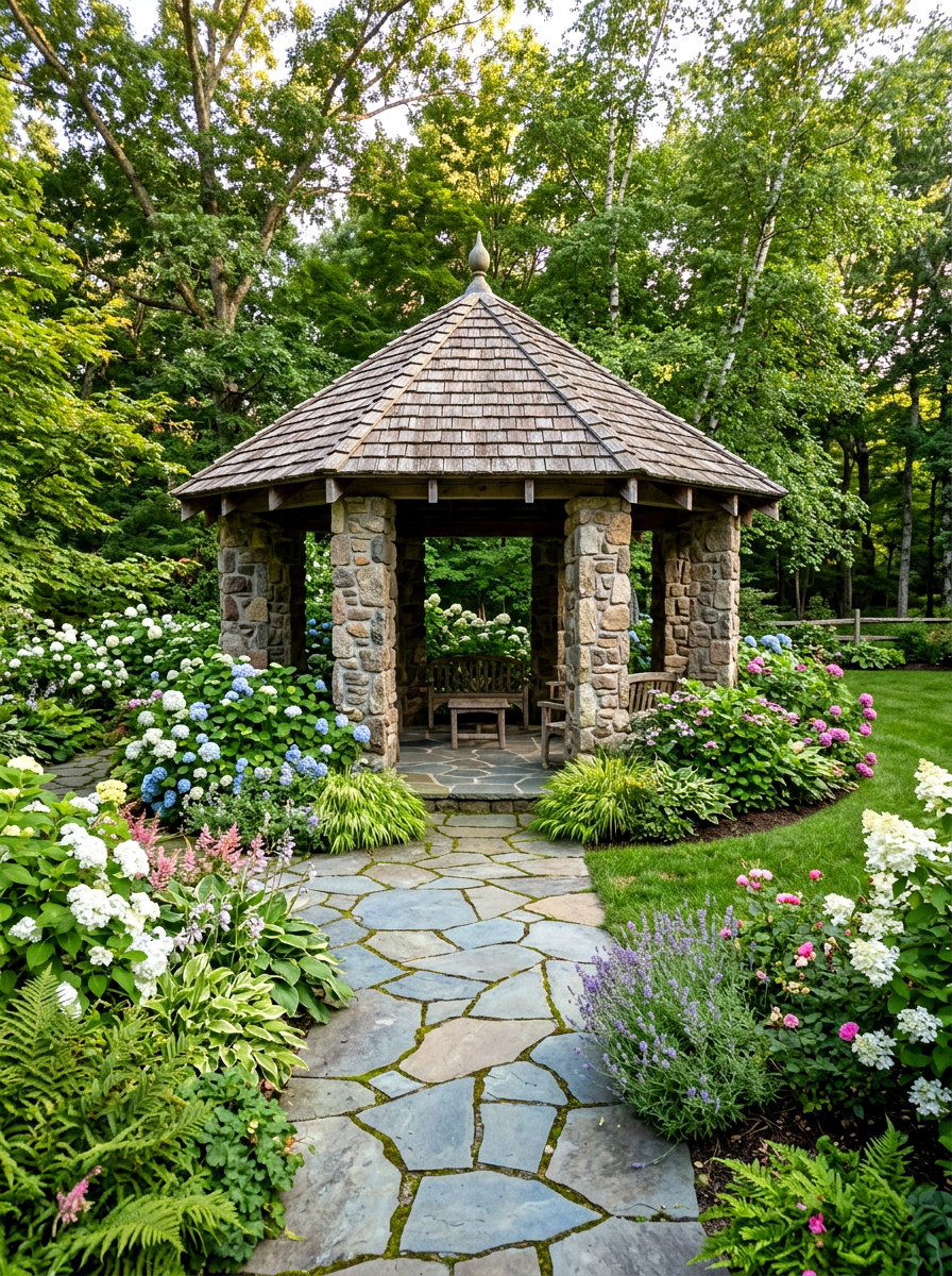 Stone Path Gazebo Roof - 30 covered walkway ideas