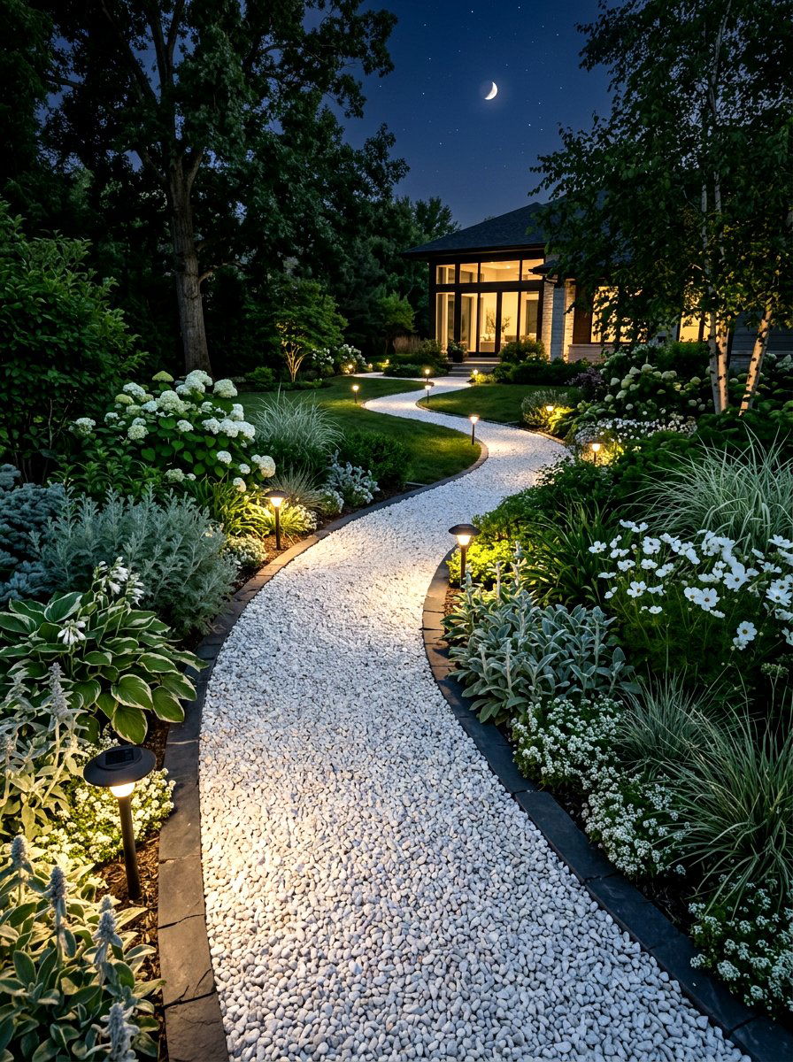 Stone Path Lighting - 30 moon garden ideas