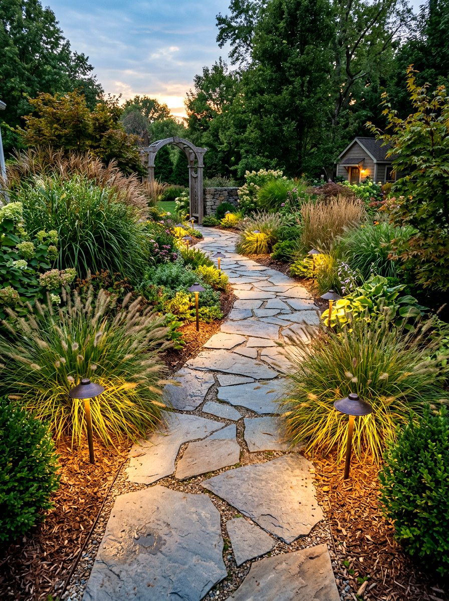 Stone Path Lighting - 30 front path lighting ideas