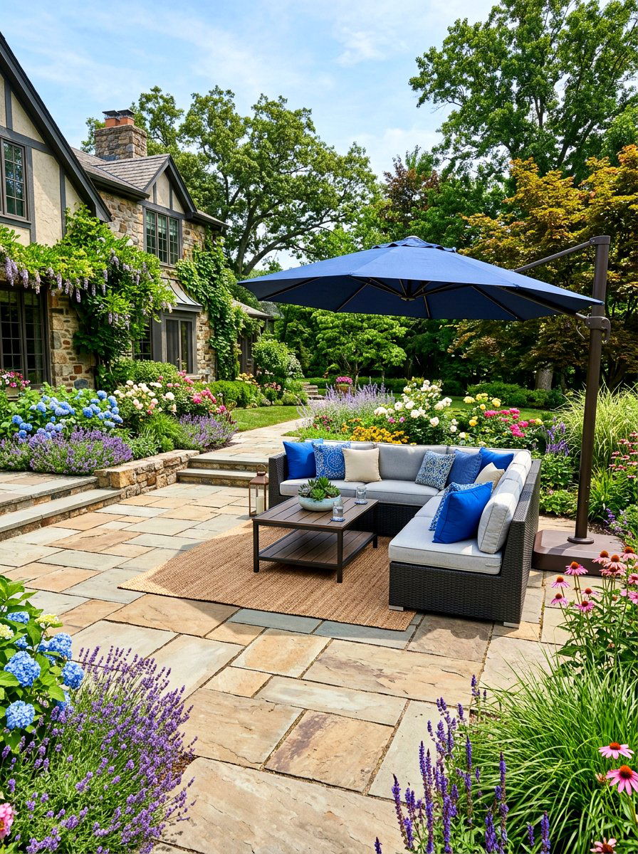 Stone Patio Seating - 30 family backyard ideas