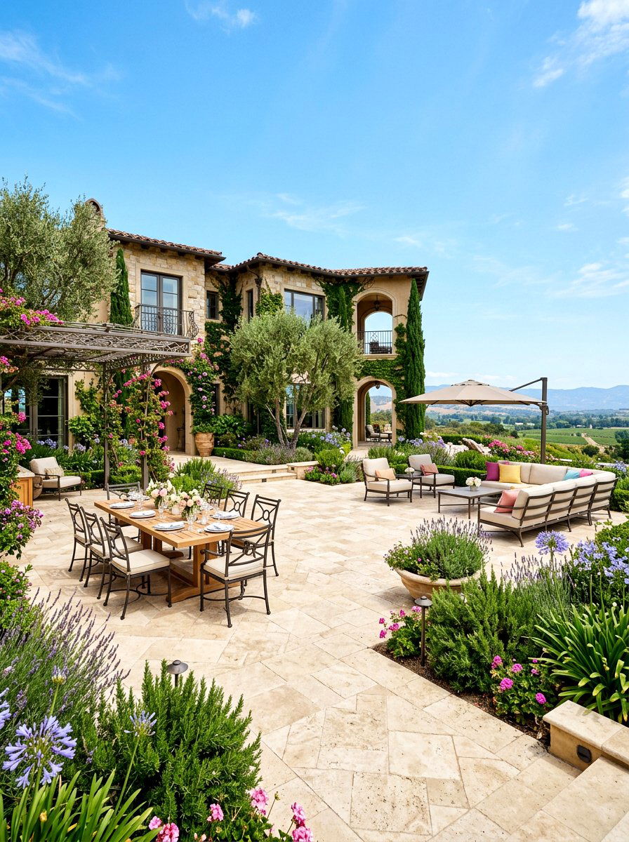 Stone Patio - 30 resort style backyard ideas