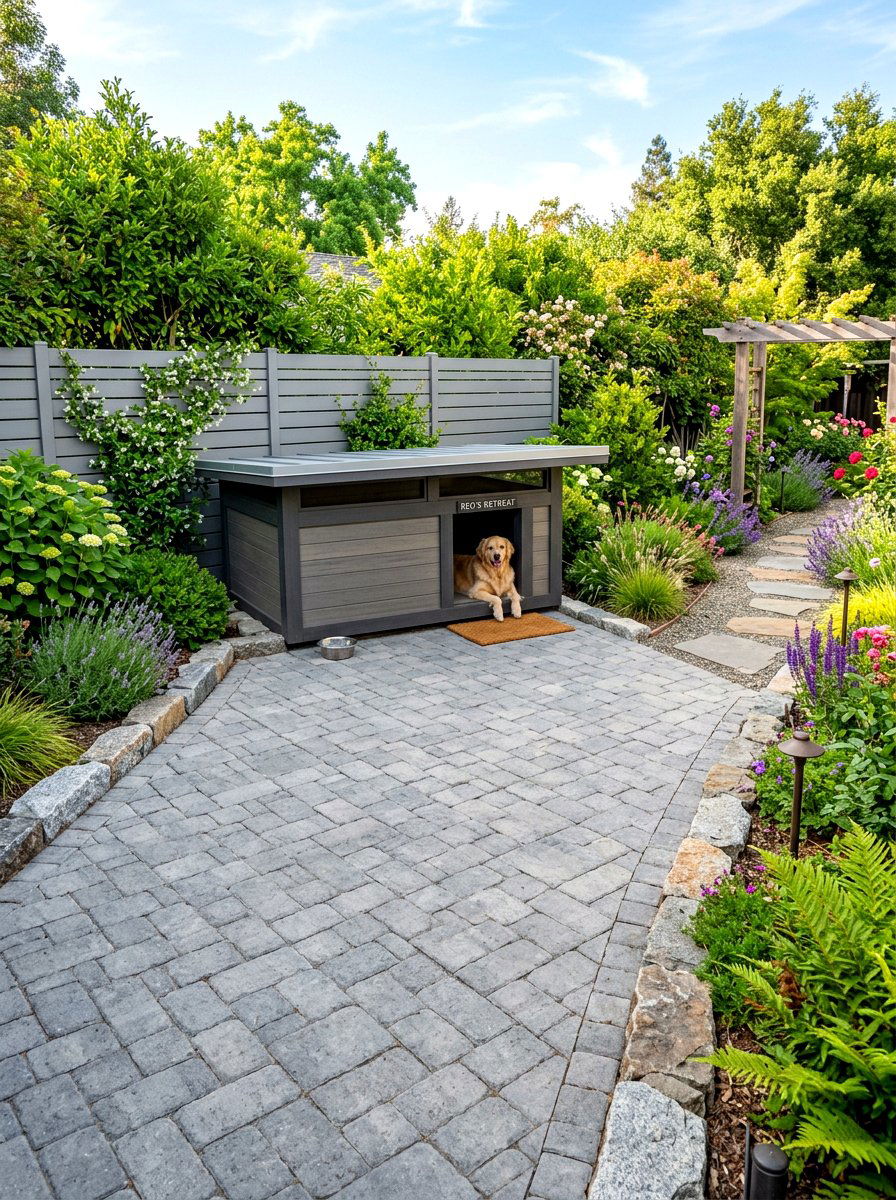 Stone Paver Dog Run - 30 backyard dog run ideas