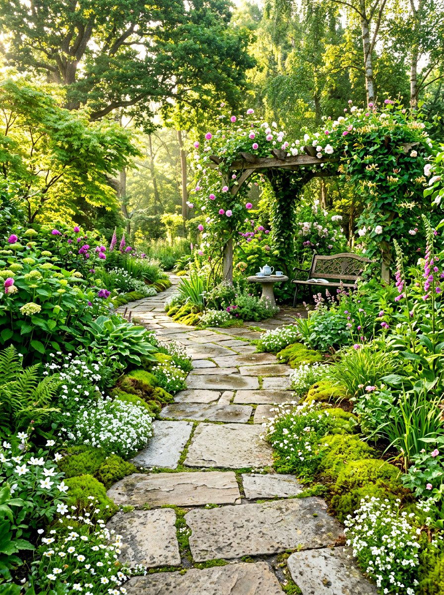 Stone Paver Path - 30 patio garden ideas