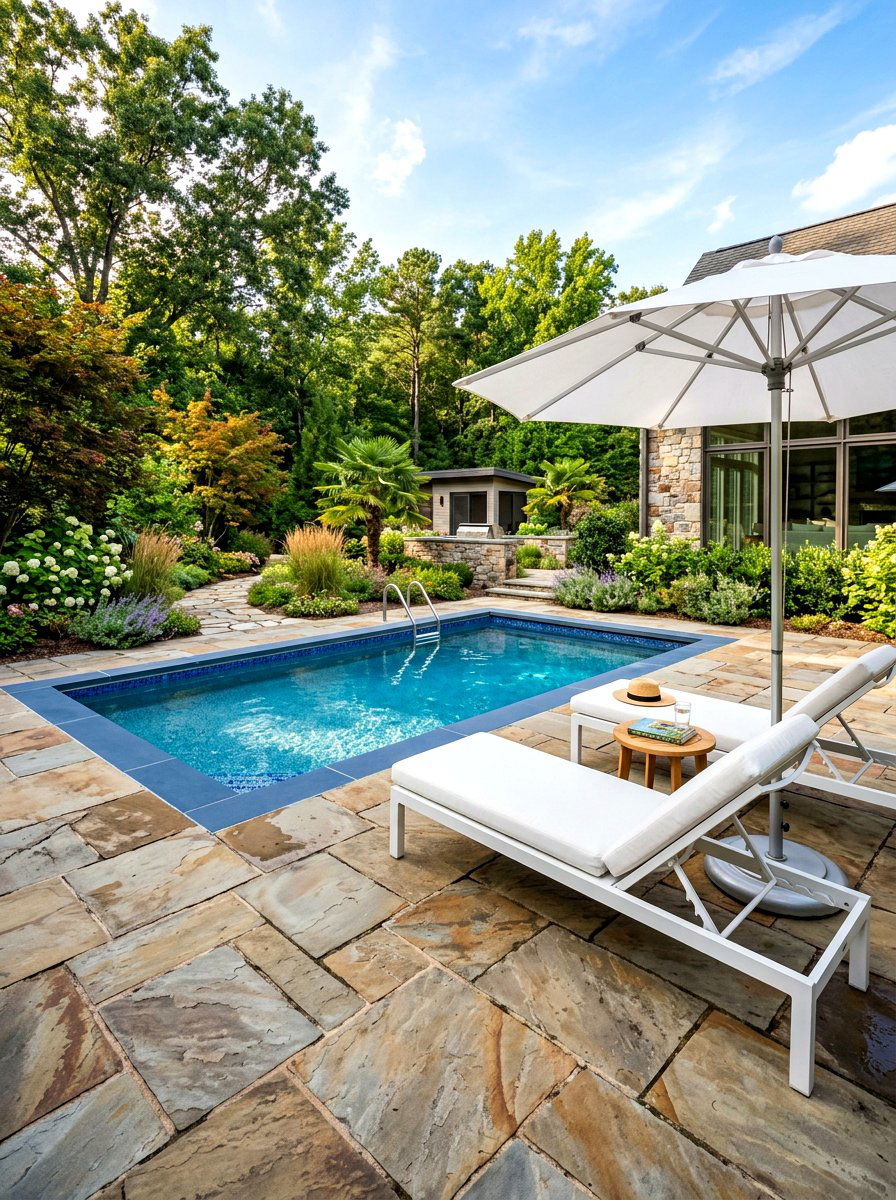 Stone Paver Pool Patio - 30 plunge pool patio ideas