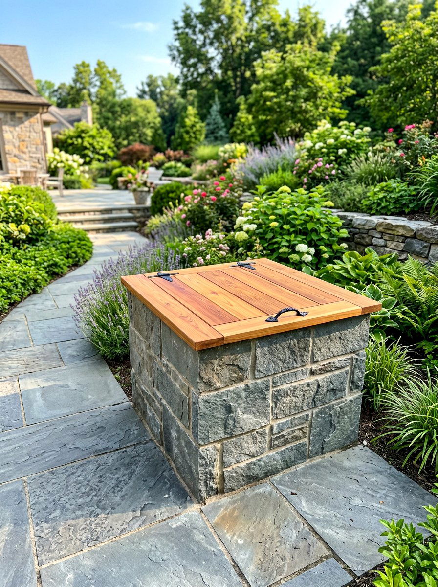 Stone Paver Storage Bin - 30 side yard storage ideas