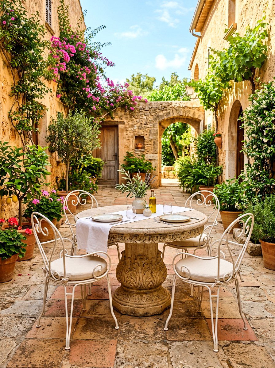 Stone Pedestal Garden Table - 30 sculptural outdoor furniture ideas