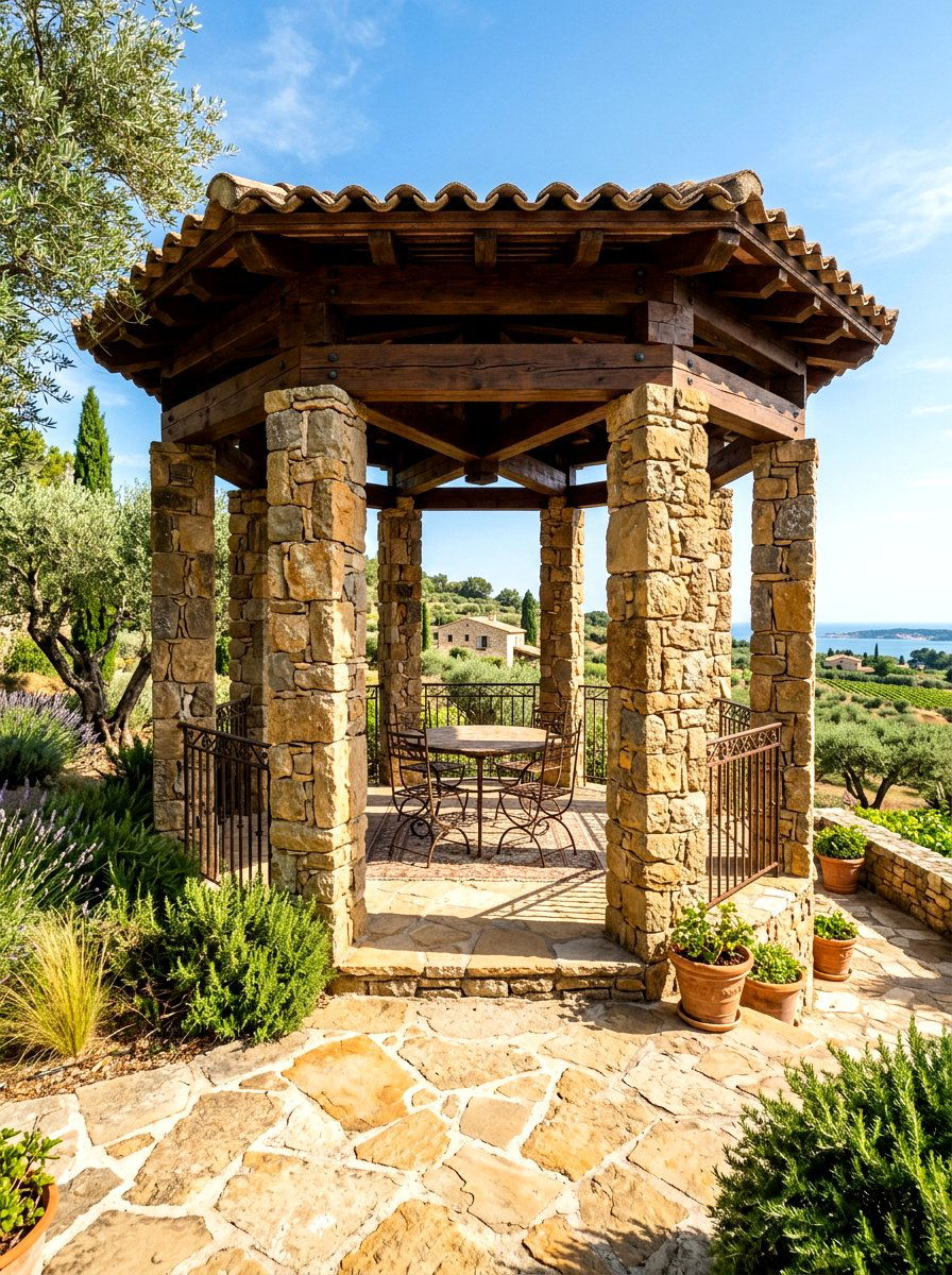 Stone Pillar Gazebo - 30 gazebo ideas