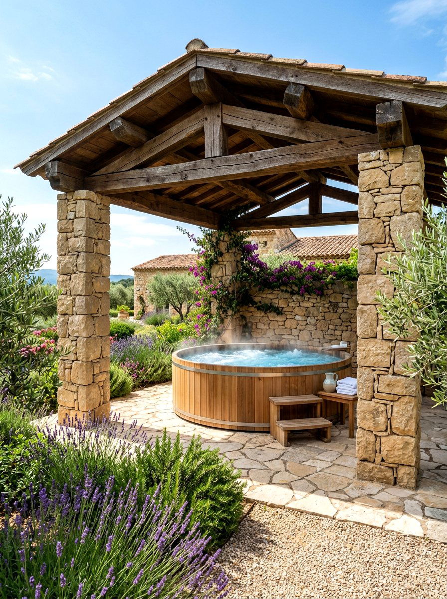 Stone Pillar Hot Tub Pergola - 30 pergola over hot tub ideas