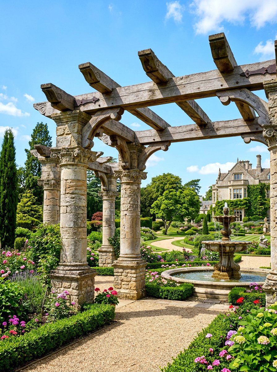 Stone Pillar - 30 grape arbor ideas