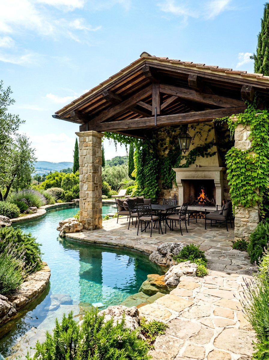 Stone Pool Pavilion - 30 pool pavilion ideas