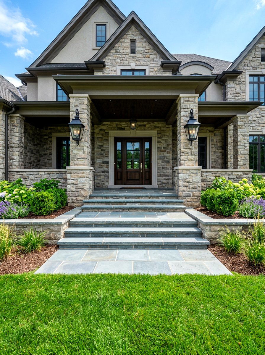 Stone Porch Steps - 30 porch makeover ideas
