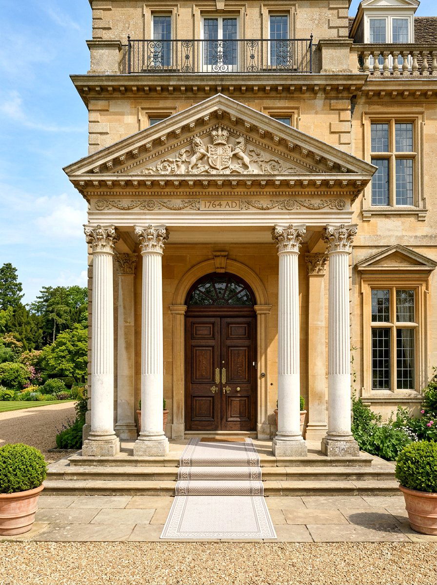 Stone Portico Entrance - 30 English manor exterior ideas
