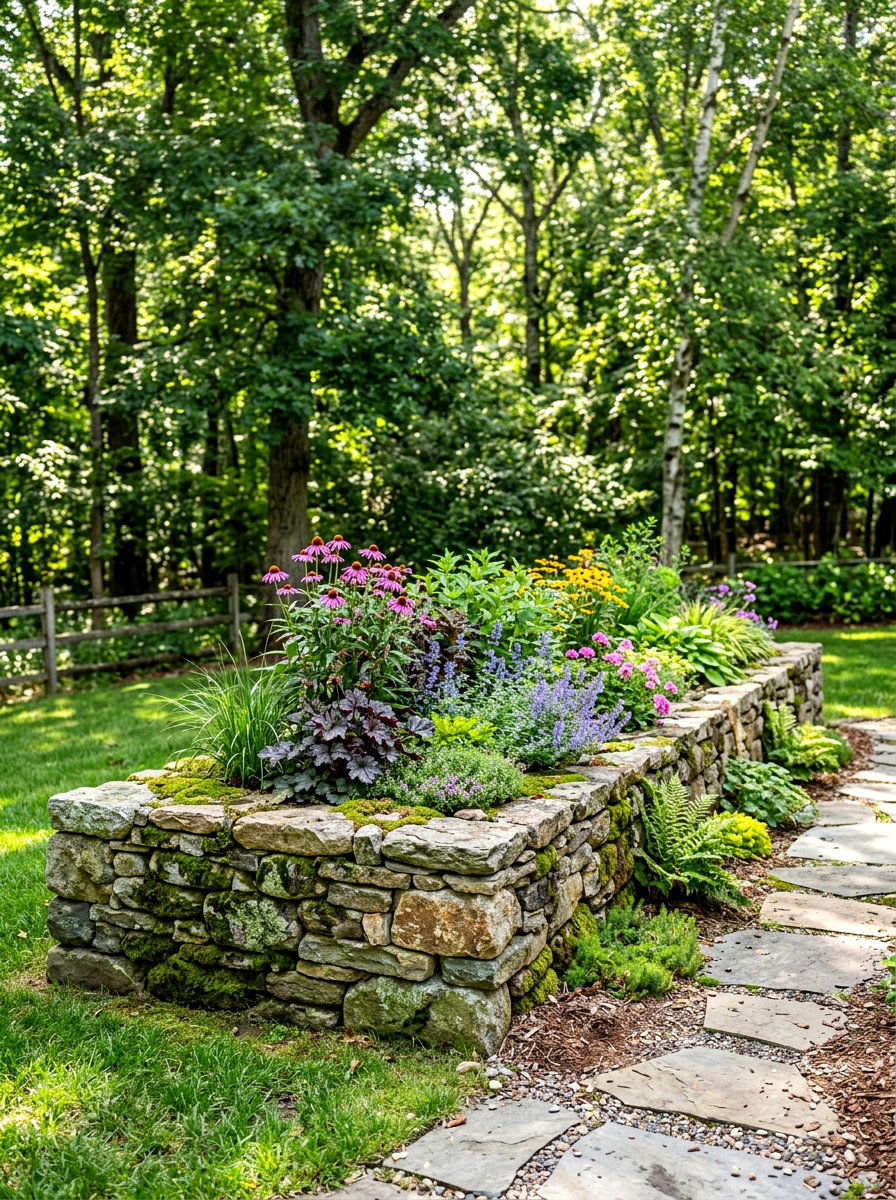 Stone Raised Garden Bed - 30 elevated garden bed ideas