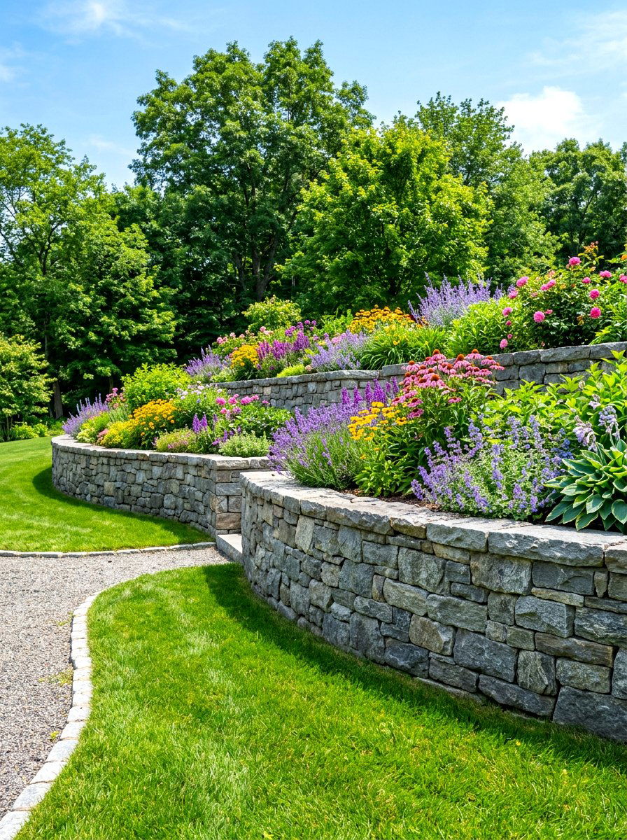Stone Retaining Wall - 30 home exterior ideas