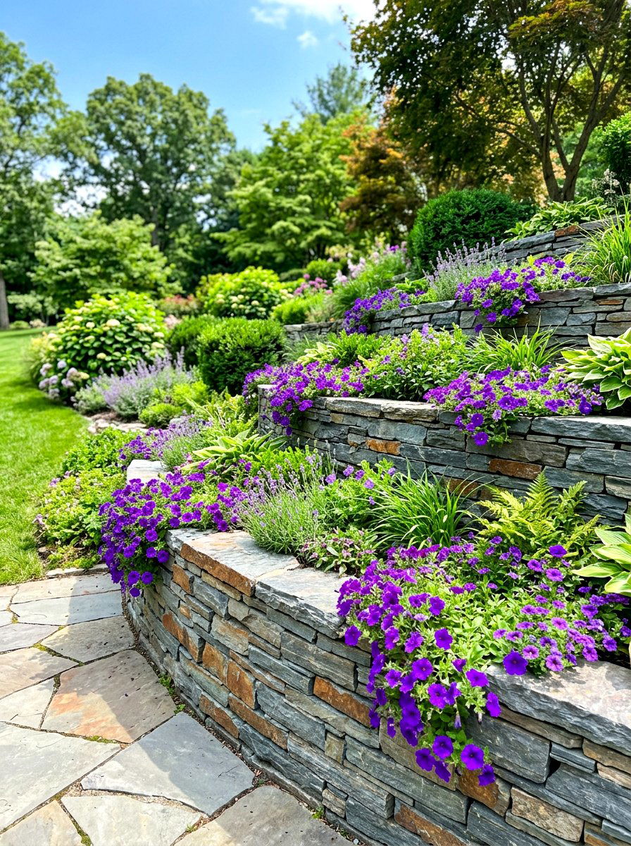 Stone Retaining Wall - 30 small front yard ideas