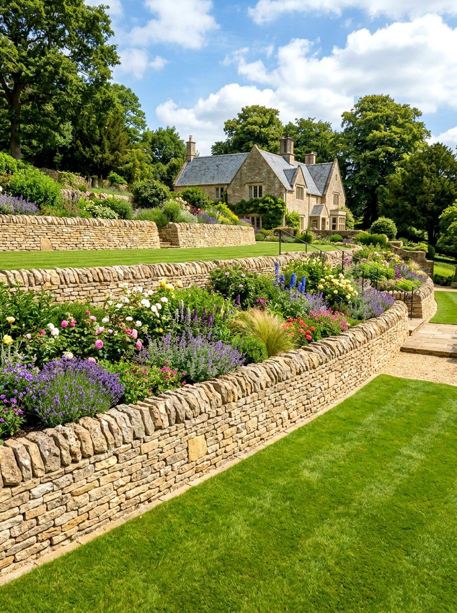 Stone Retaining Wall - 30 rock landscaping ideas