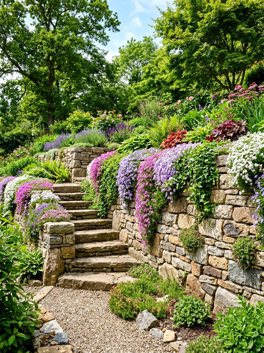 Stone Retaining Wall - 30 front lawn landscaping ideas