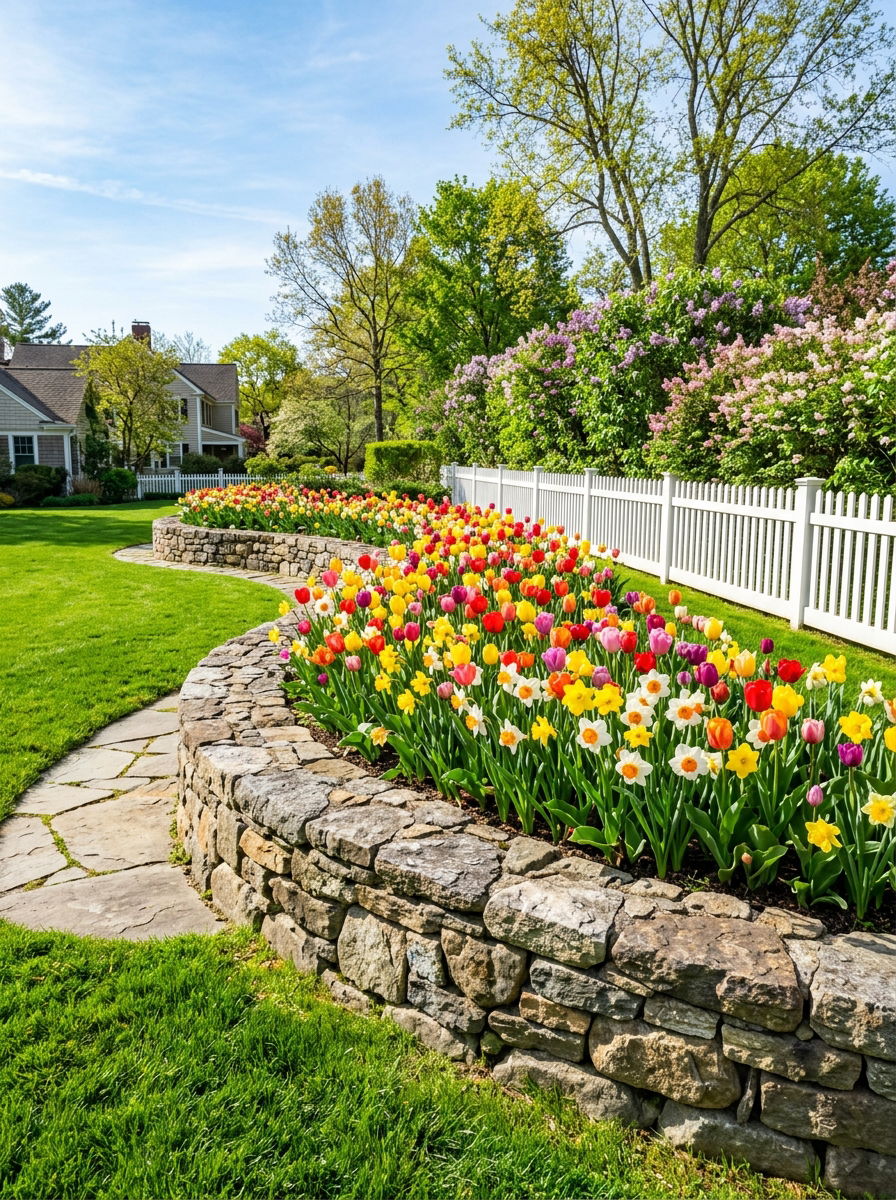 Stone Retaining Wall Flower Bed - 30 stone retaining wall ideas