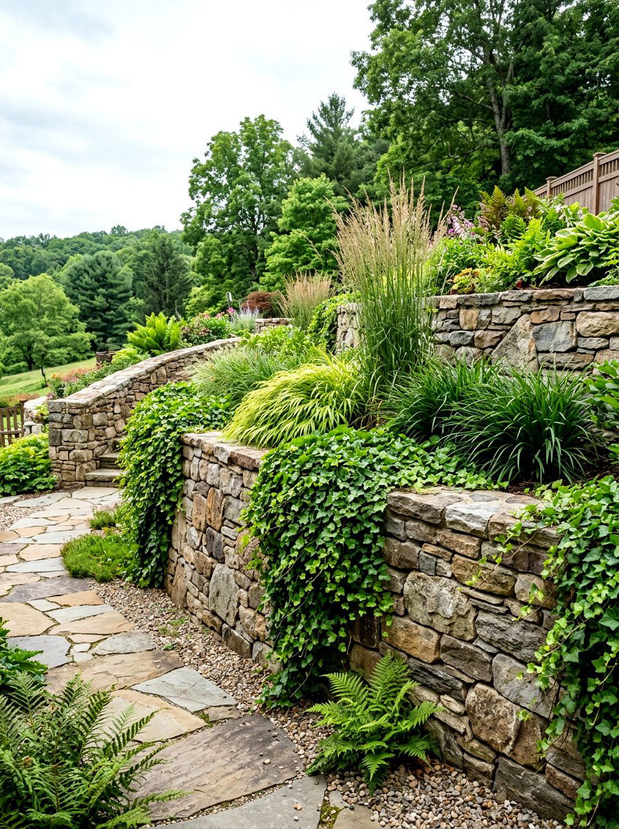 Stone Retaining Wall Planter - 30 raised planter box ideas