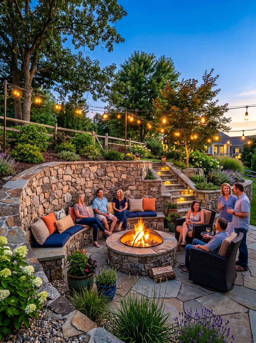 Stone Retaining Wall With Built In Seating - 30 stone retaining wall ideas