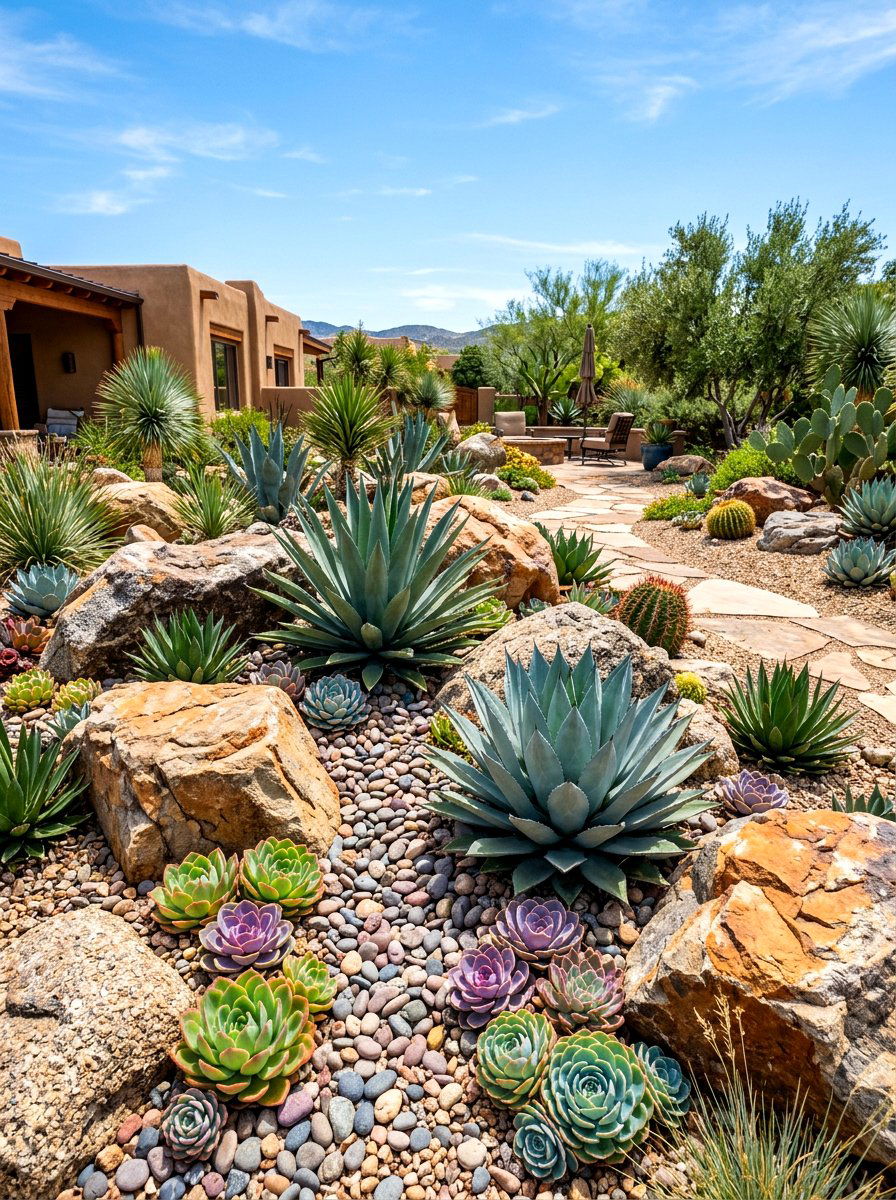 Stone Rock Landscape - 30 succulent planter ideas