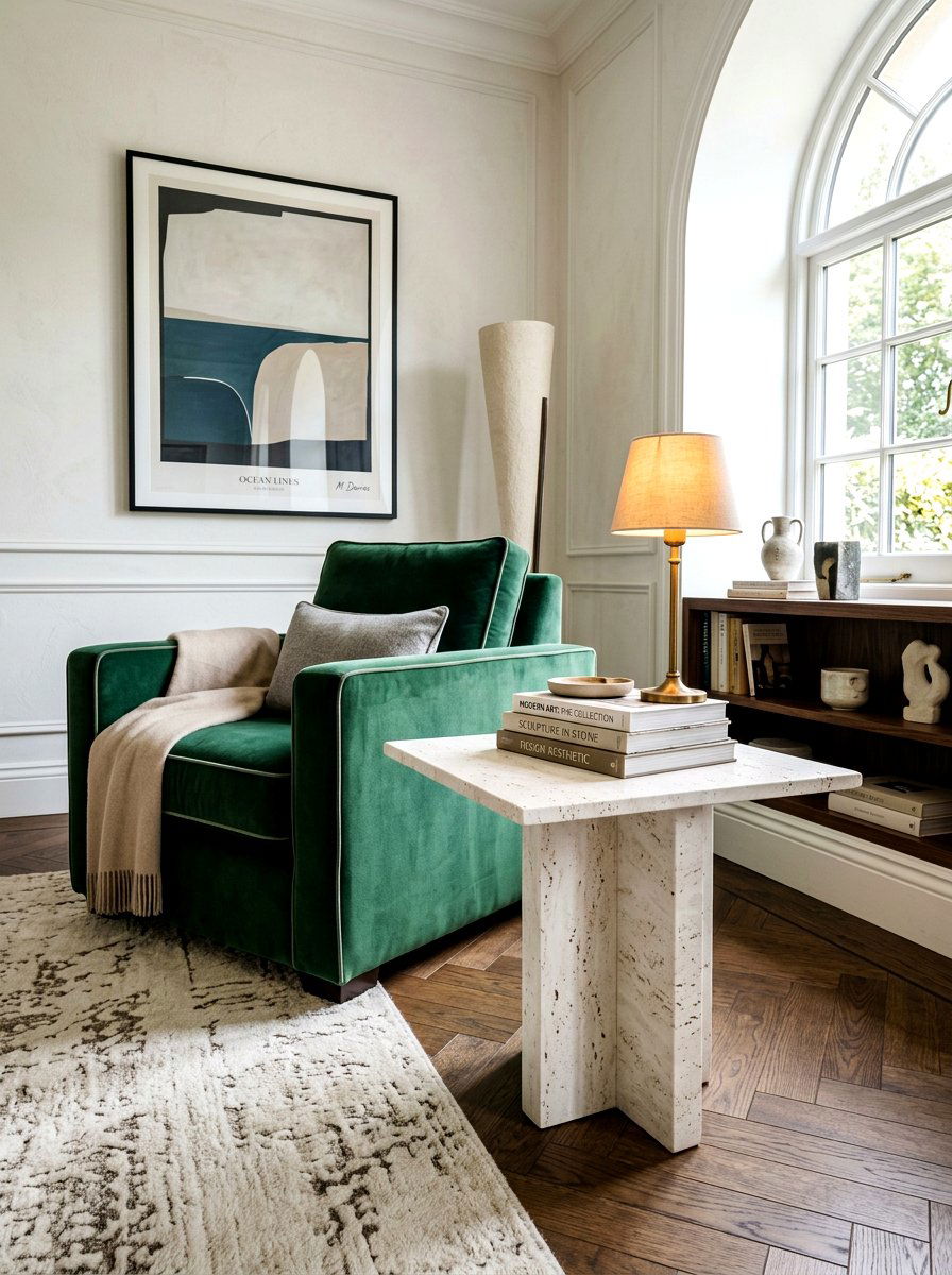 Stone Side Table - 30 editorial apartment decor ideas