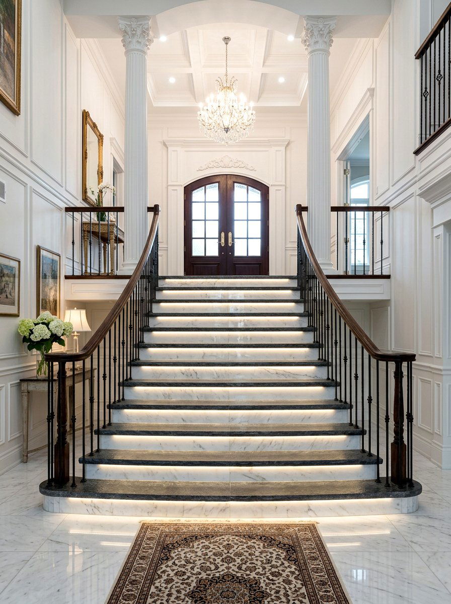 Stone Step Integrated Lighting - 30 stair tread lighting ideas