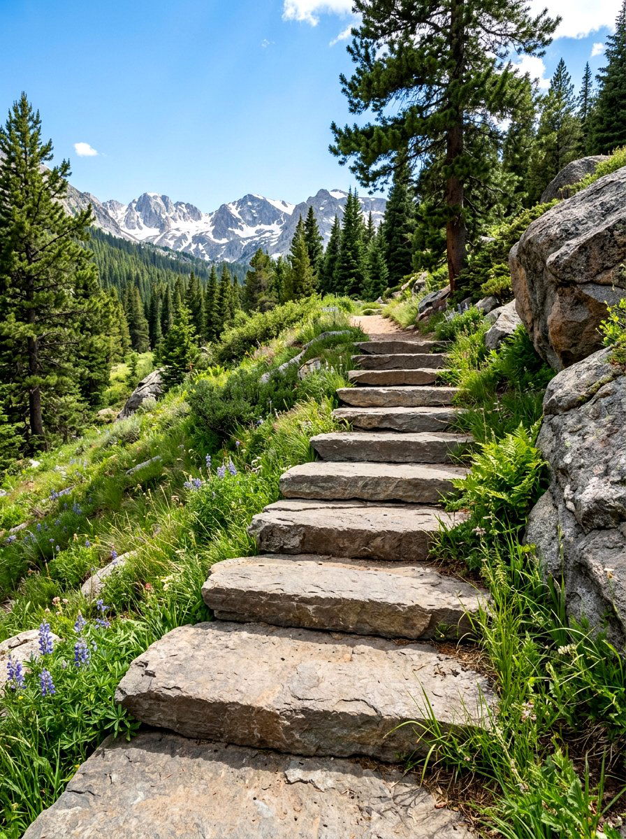 Stone Steps - 30 stone walkway ideas