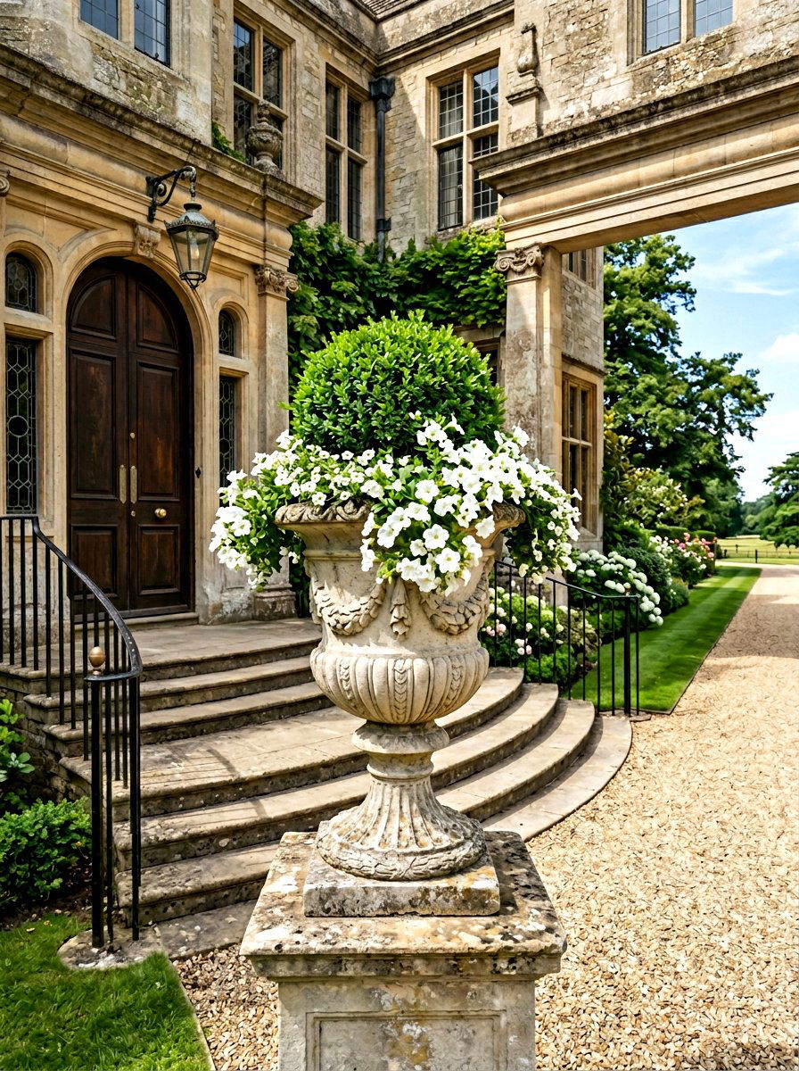 Stone Urn Front Door Planter - 30 front door planter ideas