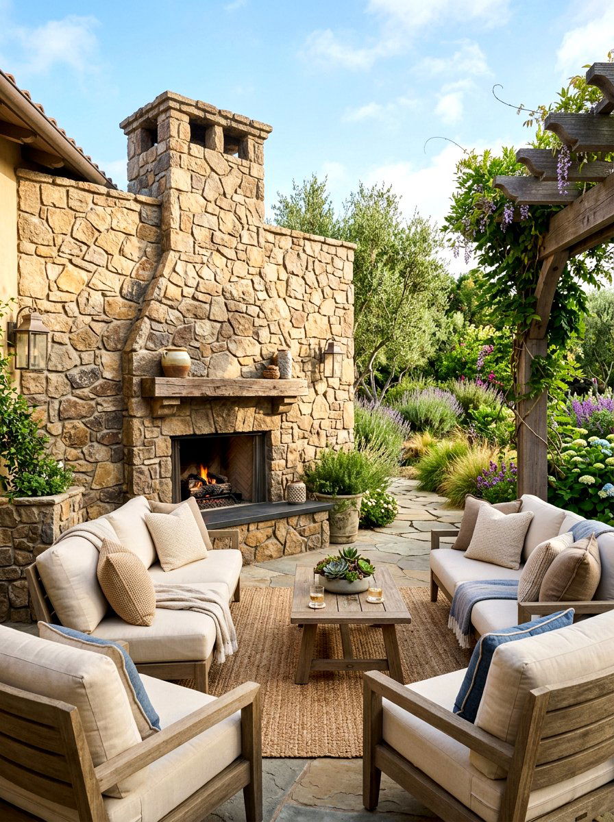 Stone Veneer - 30 patio accent wall ideas