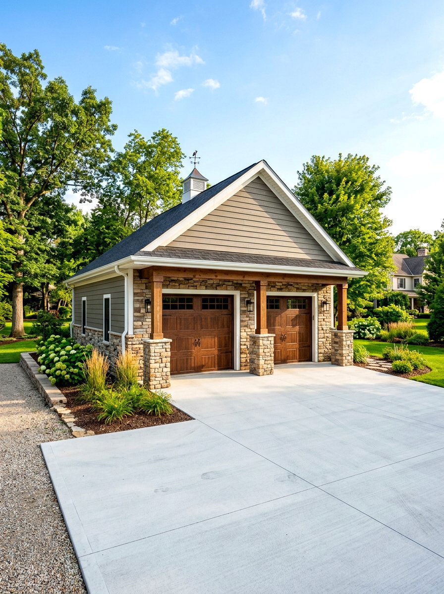 Stone Veneer Garage Accents - 30 detached garage curb appeal ideas