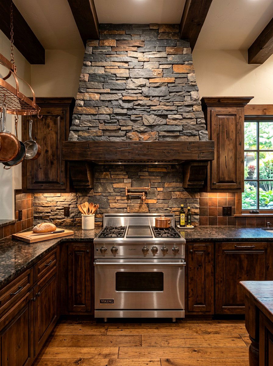 Stone Veneer Range Hood - 30 range hood design ideas