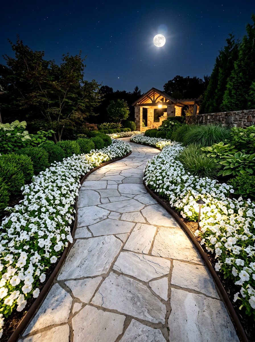 Stone Walkway Moonlight Garden - 30 moonlight garden ideas