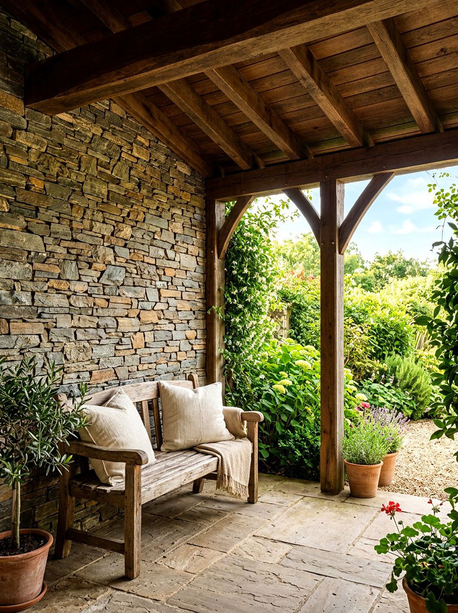 Stone Wall - 30 loggia ideas