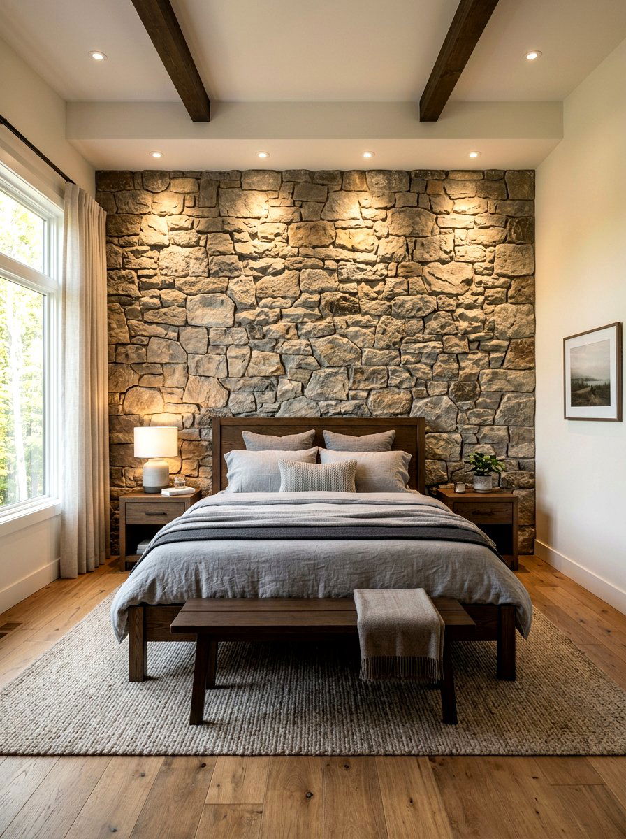 Stone Wall Bedroom - 30 sanctuary bedroom ideas