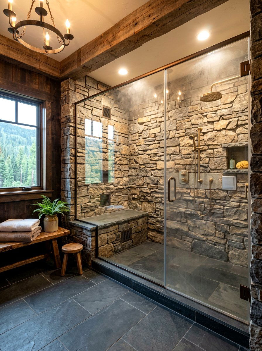 Stone Wall Steam Shower - 30 steam shower bathroom ideas