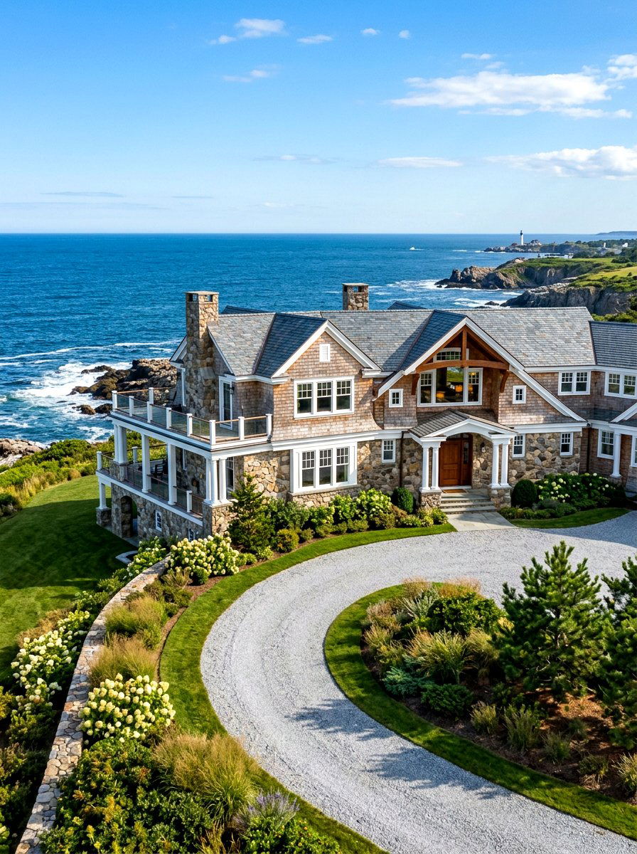 Stone and cedar shingle mix exterior - 30 coastal exterior ideas